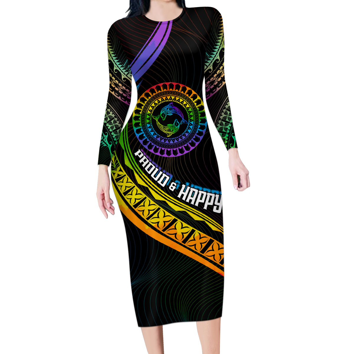 bodycon dress history Personalised LGBT Month Long Sleeve Proud And Ha off white prom dress