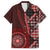 New Zealand Aotearoa Family Matching Long Sleeve Bodycon Dress and Hawaiian Shirt Maori Harakeke Weaving Pattern Red LT05 Dad's Shirt - Short Sleeve Red - Polynesian Pride