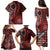 New Zealand Aotearoa Family Matching Puletasi Dress and Hawaiian Shirt Maori Harakeke Weaving Pattern Red LT05 - Polynesian Pride