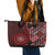 New Zealand Aotearoa Leather Tote Bag Maori Harakeke Weaving Pattern Red LT05 - Polynesian Pride