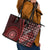 New Zealand Aotearoa Leather Tote Bag Maori Harakeke Weaving Pattern Red LT05 - Polynesian Pride