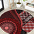 New Zealand Aotearoa Round Carpet Maori Harakeke Weaving Pattern Red LT05 Red - Polynesian Pride