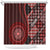 New Zealand Aotearoa Shower Curtain Maori Harakeke Weaving Pattern Red LT05 Red - Polynesian Pride