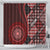 New Zealand Aotearoa Shower Curtain Maori Harakeke Weaving Pattern Red LT05 - Polynesian Pride