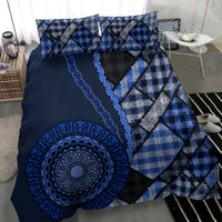 New Zealand Aotearoa Bedding Set Maori Harakeke Weaving Pattern Blue LT05 - Polynesian Pride
