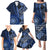 New Zealand Aotearoa Family Matching Puletasi Dress and Hawaiian Shirt Maori Harakeke Weaving Pattern Blue LT05 - Polynesian Pride