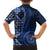 New Zealand Aotearoa Family Matching Short Sleeve Bodycon Dress and Hawaiian Shirt Maori Harakeke Weaving Pattern Blue LT05 - Polynesian Pride