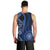 New Zealand Aotearoa Men Tank Top Maori Harakeke Weaving Pattern Blue LT05 - Polynesian Pride