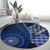 New Zealand Aotearoa Round Carpet Maori Harakeke Weaving Pattern Blue LT05 - Polynesian Pride