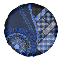 New Zealand Aotearoa Spare Tire Cover Maori Harakeke Weaving Pattern Blue LT05 - Polynesian Pride