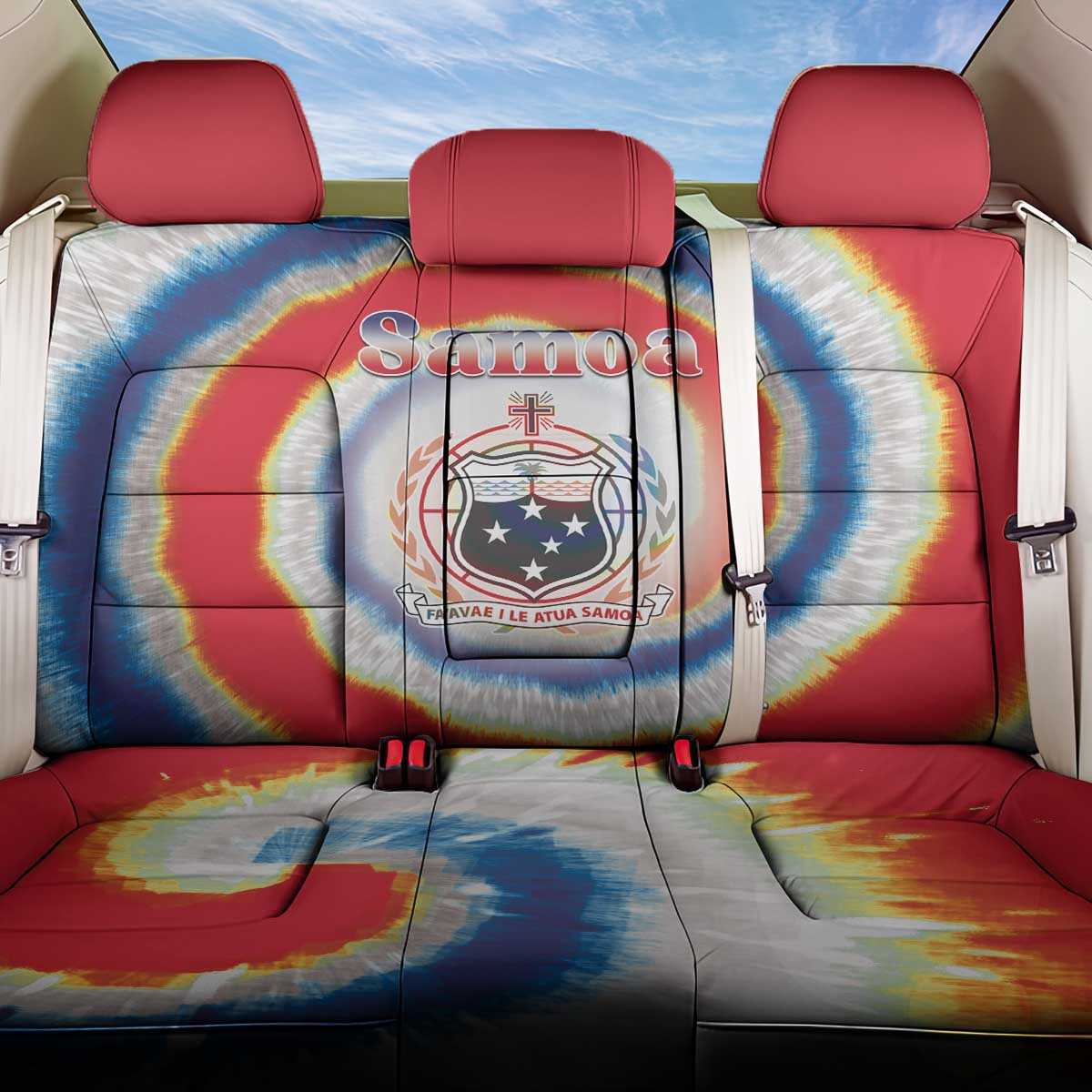 Samoa Back Car Seat Cover Tie Dye Unique Style LT05 One Size Colorful - Polynesian Pride