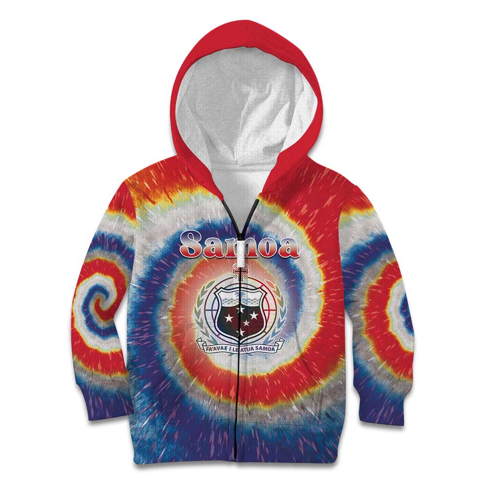 Samoa Kid Hoodie Tie Dye Unique Style LT05 Zip Hoodie Colorful - Polynesian Pride