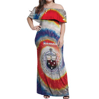 Samoa Off Shoulder Maxi Dress Tie Dye Unique Style LT05 Women Colorful - Polynesian Pride