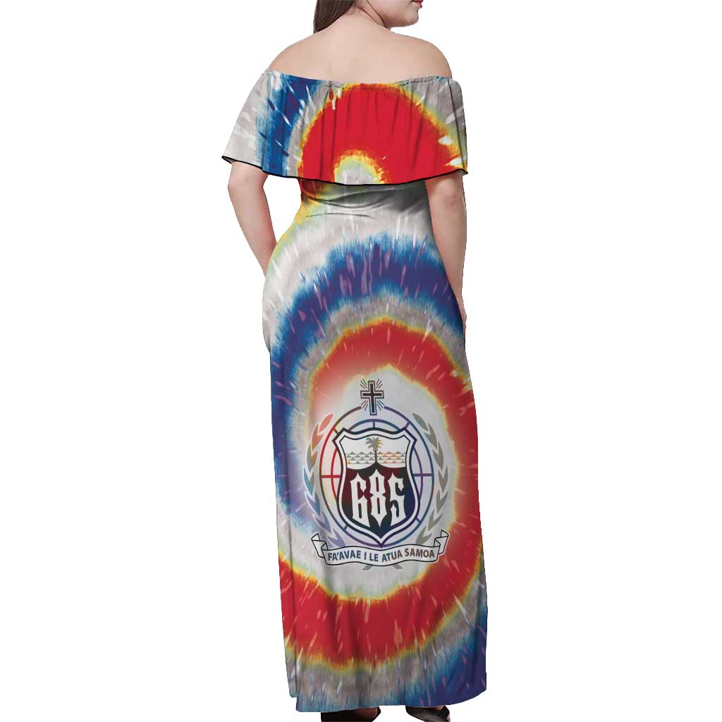 Samoa Off Shoulder Maxi Dress Tie Dye Unique Style LT05 - Polynesian Pride