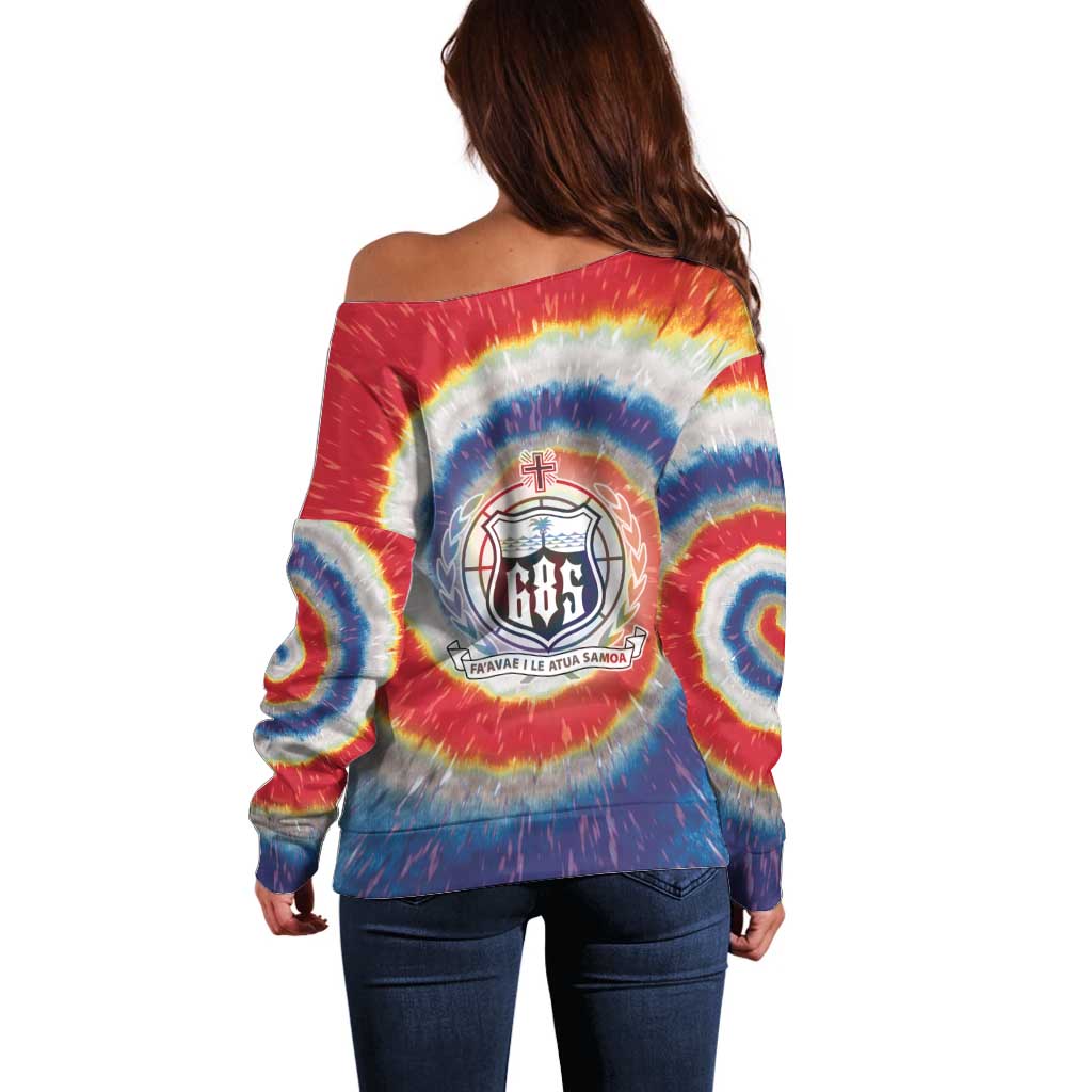 Samoa Off Shoulder Sweater Tie Dye Unique Style LT05 - Polynesian Pride