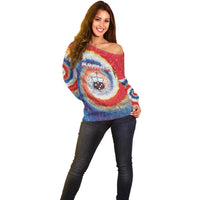 Samoa Off Shoulder Sweater Tie Dye Unique Style LT05 - Polynesian Pride