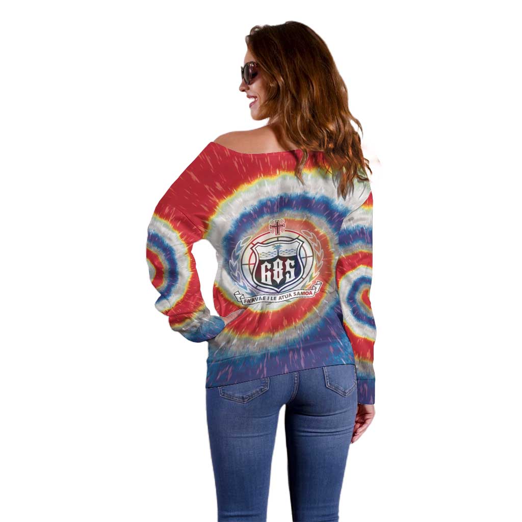 Samoa Off Shoulder Sweater Tie Dye Unique Style LT05 - Polynesian Pride