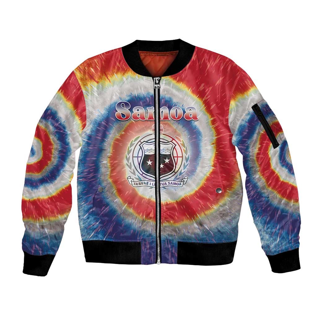 Samoa Sleeve Zip Bomber Jacket Tie Dye Unique Style LT05 Unisex Colorful - Polynesian Pride