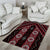 New Zealand Aotearoa Area Rug Red Poutama With Taniko Pattern LT05