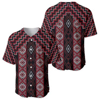 New Zealand Aotearoa Baseball Jersey Red Poutama With Taniko Pattern LT05 - Polynesian Pride
