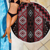 New Zealand Aotearoa Beach Blanket Red Poutama With Taniko Pattern LT05 - Polynesian Pride