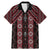 New Zealand Aotearoa Family Matching Mermaid Dress and Hawaiian Shirt Red Poutama With Taniko Pattern LT05