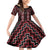 New Zealand Aotearoa Family Matching Off Shoulder Short Dress and Hawaiian Shirt Red Poutama With Taniko Pattern LT05