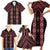 New Zealand Aotearoa Family Matching Short Sleeve Bodycon Dress and Hawaiian Shirt Red Poutama With Taniko Pattern LT05