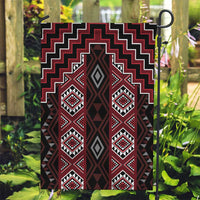 New Zealand Aotearoa Garden Flag Red Poutama With Taniko Pattern LT05 Garden Flag Red - Polynesian Pride