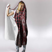 New Zealand Aotearoa Hooded Blanket Red Poutama With Taniko Pattern LT05 - Polynesian Pride