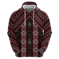 New Zealand Aotearoa Hoodie Red Poutama With Taniko Pattern LT05 - Polynesian Pride