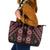 New Zealand Aotearoa Leather Tote Bag Red Poutama With Taniko Pattern LT05