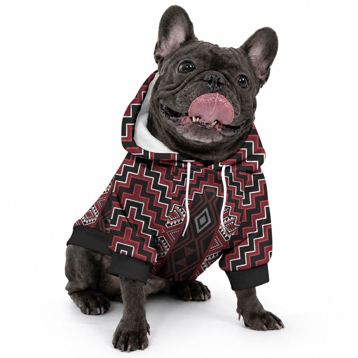 New Zealand Aotearoa Pet Hoodie Red Poutama With Taniko Pattern LT05 - Polynesian Pride