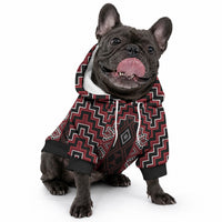 New Zealand Aotearoa Pet Hoodie Red Poutama With Taniko Pattern LT05 - Polynesian Pride