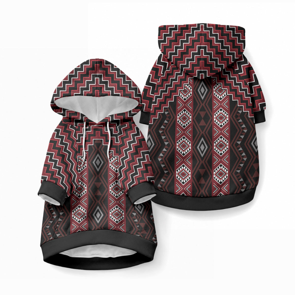 New Zealand Aotearoa Pet Hoodie Red Poutama With Taniko Pattern LT05 Pullover Red - Polynesian Pride