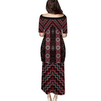 New Zealand Aotearoa Puletasi Red Poutama With Taniko Pattern LT05 - Polynesian Pride