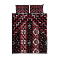 New Zealand Aotearoa Quilt Bed Set Red Poutama With Taniko Pattern LT05 - Polynesian Pride
