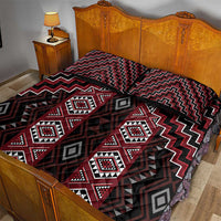 New Zealand Aotearoa Quilt Bed Set Red Poutama With Taniko Pattern LT05 - Polynesian Pride