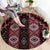 New Zealand Aotearoa Round Carpet Red Poutama With Taniko Pattern LT05