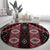 New Zealand Aotearoa Round Carpet Red Poutama With Taniko Pattern LT05