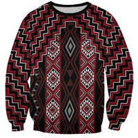 New Zealand Aotearoa Sweatshirt Red Poutama With Taniko Pattern LT05 Unisex Red - Polynesian Pride