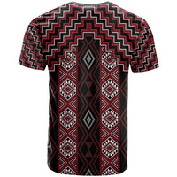 New Zealand Aotearoa T Shirt Red Poutama With Taniko Pattern LT05 - Polynesian Pride