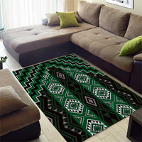 New Zealand Aotearoa Area Rug Green Poutama With Taniko Pattern LT05 - Polynesian Pride