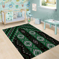 New Zealand Aotearoa Area Rug Green Poutama With Taniko Pattern LT05 - Polynesian Pride