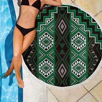 New Zealand Aotearoa Beach Blanket Green Poutama With Taniko Pattern LT05 - Polynesian Pride