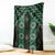 New Zealand Aotearoa Blanket Green Poutama With Taniko Pattern LT05