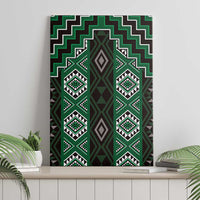 New Zealand Aotearoa Canvas Wall Art Green Poutama With Taniko Pattern LT05 - Polynesian Pride