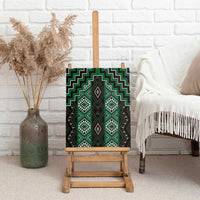 New Zealand Aotearoa Canvas Wall Art Green Poutama With Taniko Pattern LT05 - Polynesian Pride