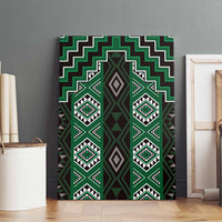 New Zealand Aotearoa Canvas Wall Art Green Poutama With Taniko Pattern LT05 - Polynesian Pride