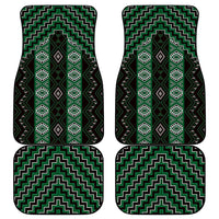 New Zealand Aotearoa Car Mats Green Poutama With Taniko Pattern LT05 - Polynesian Pride